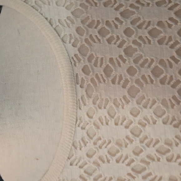 Vintage PACIFIC CONNECTIONS knit crochet sweater 90S Y2K One Size M/L Cream - Picture 4 of 16